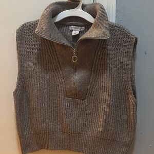 Quarter-Zip Knit Sweater Vest